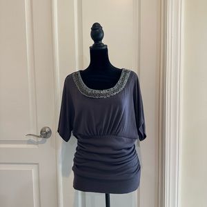 Charming Charlie’s Gray Detailed Top